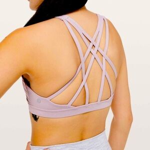 Lululemon Free to Be Serene Bra High neck Heathered Powdered Mauve Size 6 W2BIBS